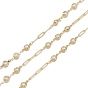 Handmade CCB Plastic Imitation Pearl Beaded Chains, with Brass and Spool, Soldered, Long-Lasting Plated, Oval & Round