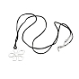 Waxed Cord Adjustable Wrap Choker Necklaces, Alloy Hollow Flower Pendant Necklace