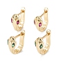 Snake Sparkling Cubic Zirconia Hoop Earrings for Girl Women, Real 18K Gold Plated Brass Earrings