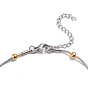 304 Stainless Steel Round Snake Chain Anklets, with Round Beads and Lobster Claw Clasps