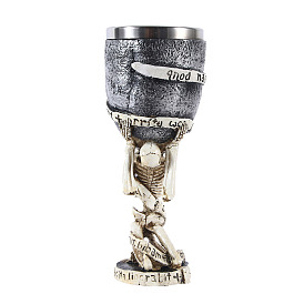 Halloween Stainless Steel 3D Skull Mug, Resin Skeleton Cup, for Home Decorations Birthday Gift