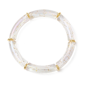 Акриловые браслеты с уф-покрытием для женщин, изогнутая трубка, с латунным