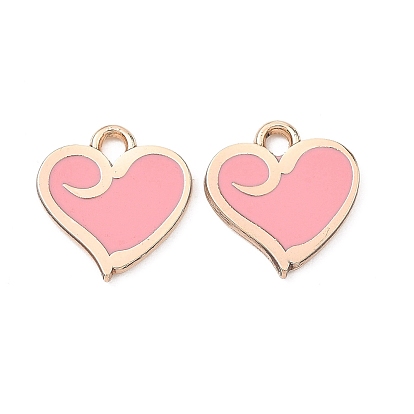 Подвески из эмали и сплава, сердце прелести, стойки покрытие, золотые