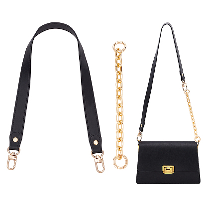 1ремни для сумок из искусственной кожи, с поворотными застежками сплава, 1 алюминиевые ручки для сумок с цепочкой из поликарбоната