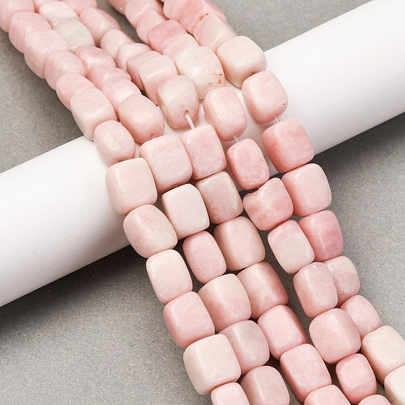 Натуральный розовый опал бусы пряди, кубоид