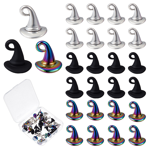 36 шт 3 стили подвески из сплава, без кадмия и без свинца, ведьма шляпа