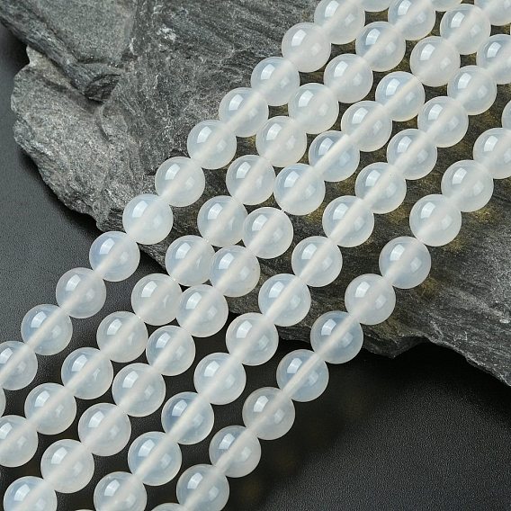 Натуральный белый агат бисер круглый пряди