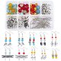 DIY Dangle Earring Making Kits, with Alloy Pendants, Alloy Beads, Glass Beads, Gemstone Beads, Brass Earring Hooks