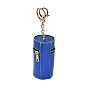 PU Imitation Leather Lipstick Pouch Holder Pendant Keychain, with Alloy Finding, Column