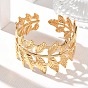 304 Stainless Steel Cuff Bangles, Leaf