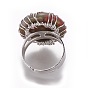 Регулируемые кольца для драгоценных камней, с латунной фурнитурой платинового цвета, плоско-круглые