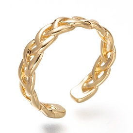 Brass Cuff Rings, Open Rings, Weave
