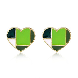 Cute Colorful Resin Earrings - Unique Heart-shaped Ear Studs, European and American Jewelry.