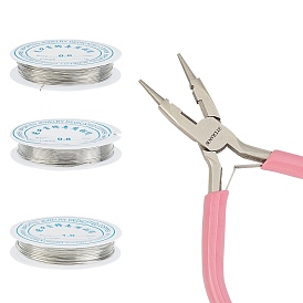 3Roll 3 Style Copper Jewelry Wire, Carbon Steel Jewelry Pliers