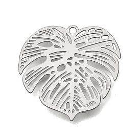 201 подвески из нержавеющей стали, лист прелести, гравированные металлические украшения