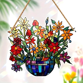 Acrylic Hanging Ornaments, Flower Suncatchers for Garden Outdoor Hanging Decorations