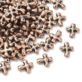 Сплавочные бусины, без кадмия и без свинца, крестик, 14x12.5x4 мм, отверстие : 2 мм