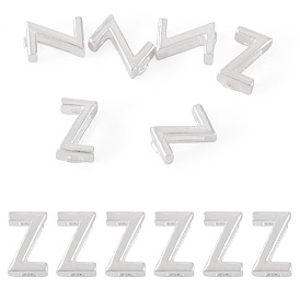 6шт. 925 полые бусины с инициалами из стерлингового серебра, серебряные