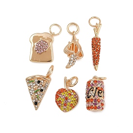 Подвески латунные горный хрусталь, темы еды, золотые, с целью перехода в кольце