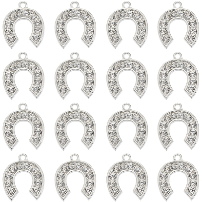 40подвески со стразами из сплава, подвески в виде подковы