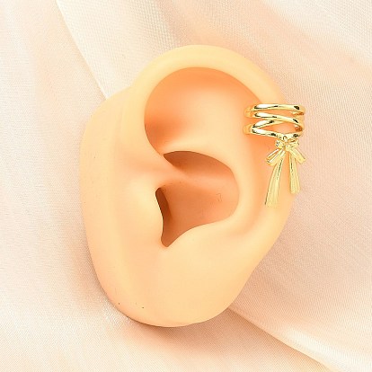 Латунные серьги-каффы для женщин, бантом, стойки покрытие, долговечный, без свинца и без кадмия