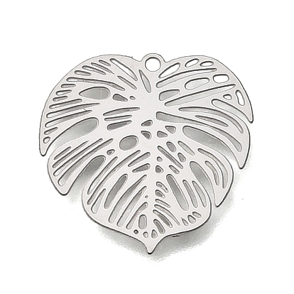 201 подвески из нержавеющей стали, лист прелести, гравированные металлические украшения