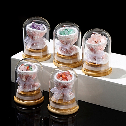 Украшения для витрины из арочной стеклянной банки с букетом натуральных драгоценных камней внутри, подарок бутылке желаний для женщины