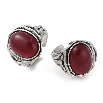 Овальное кольцо на палец из смолы, открытые манжетные кольца из сплава, античное серебро, без кадмия и без свинца