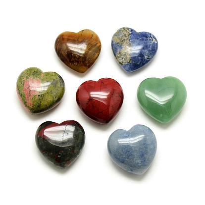 Natural Heart Gemstone Healing Stones, Heart Love Stones, Pocket Palm Stones for Reiki Balancing