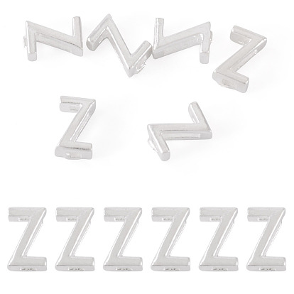 6шт. 925 полые бусины с инициалами из стерлингового серебра, серебряные