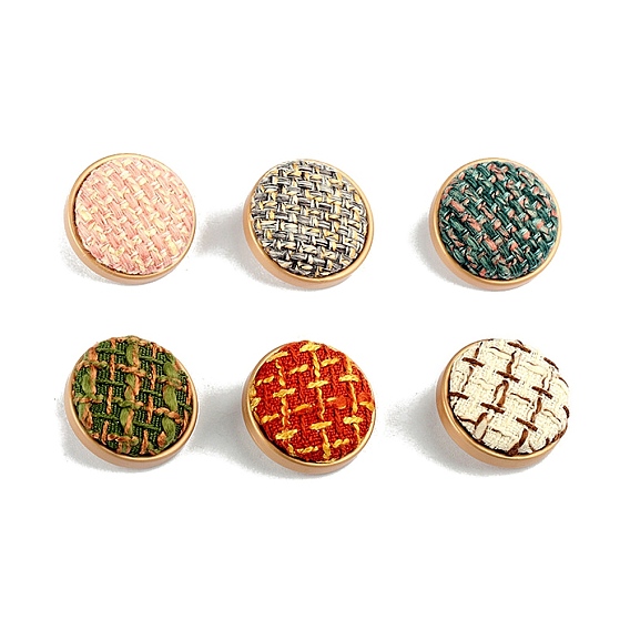 Металлические пуговицы, плетеные из шерсти, плоско-круглые