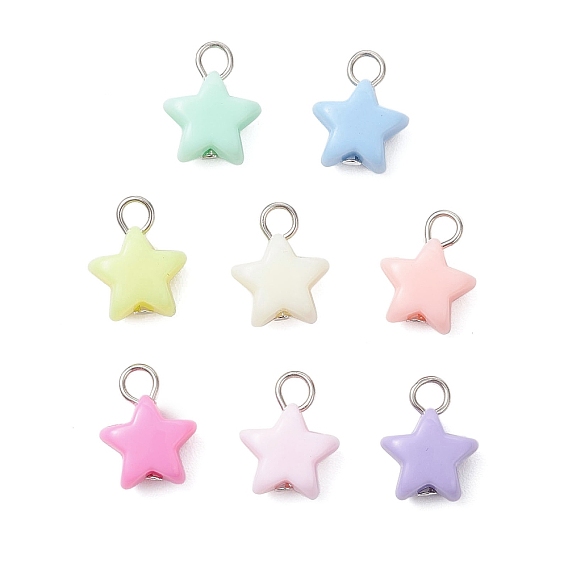 Непрозрачные акриловые подвески, звезды прелести