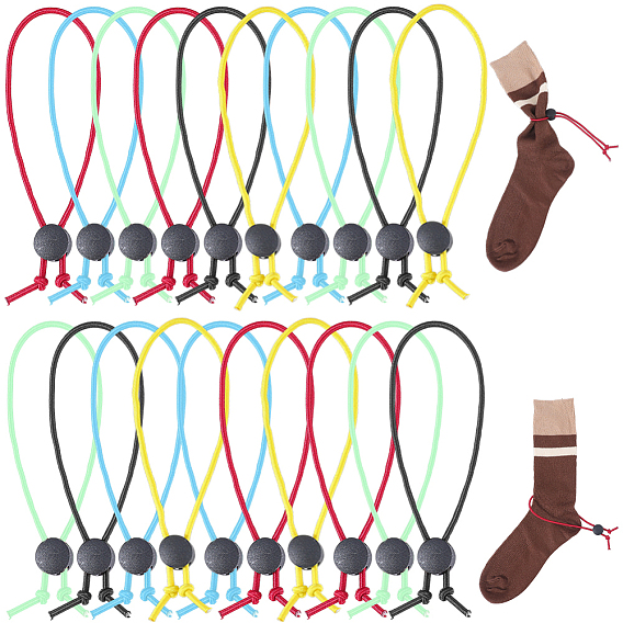 30шт. 5 цвета полиэстер, упаковка, эластичная веревка, с пластиковой застежкой