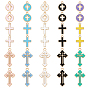 90 шт 15 стили подвески из сплава эмали, крест очарование