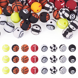 Ручная работа 8 шариковые бусины из полимерной глины, игры с мячом