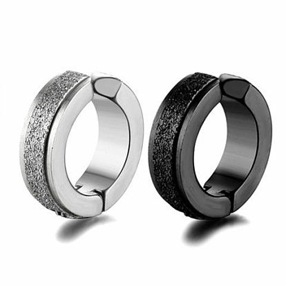 201 мужские серьги-клипсы из нержавеющей стали, кольцо