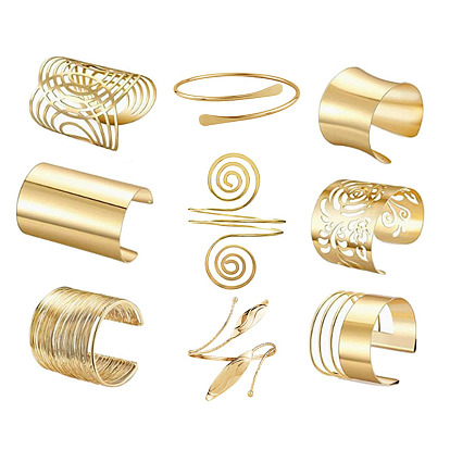 Geometric Hollow Metal Bracelet with Multiple Layers and Patterns - European and American Style