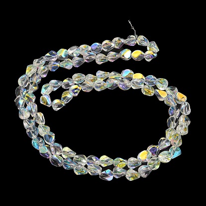 AB Color Plated Electroplate Transparent Glass Beads Strands, Faceted Polygon