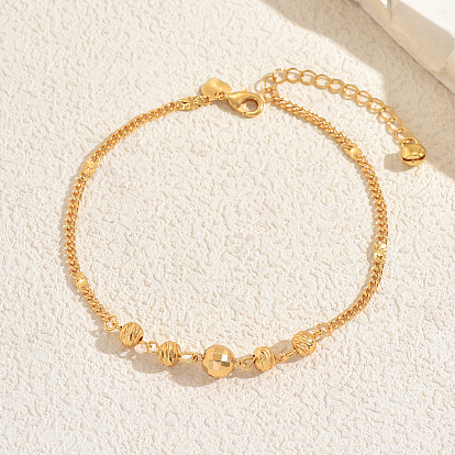 Пляжные браслеты на ногу из латуни с круглыми бусинами для отпуска и лета
