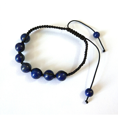 Adjustable Nylon Cord Braided Bead Bracelets, with Gemstone