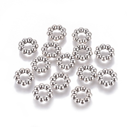 Alliage de perles d'entretoise de style tibétain, sans cadmium et sans plomb, donut