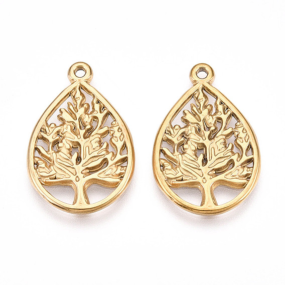 304 подвески из нержавеющей стали, ионное покрытие (ip), слеза с подвесками в виде деревьев