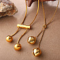 Adjustable 304 Stainless Steel Geometric Lariat Necklaces, Golden