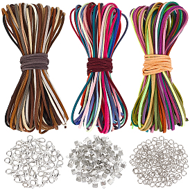 DIY Velvet Cord Bracelets Making Kits, include Alloy Jump Rings, Lobster Clasps and Clamp Ends