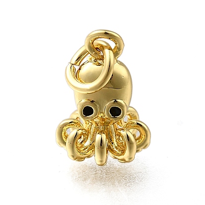 Латунные микропаве прозрачные кубические циркониевые подвески, осьминог, долговечный, стойки покрытие, без свинца и без кадмия, с целью перехода в кольце