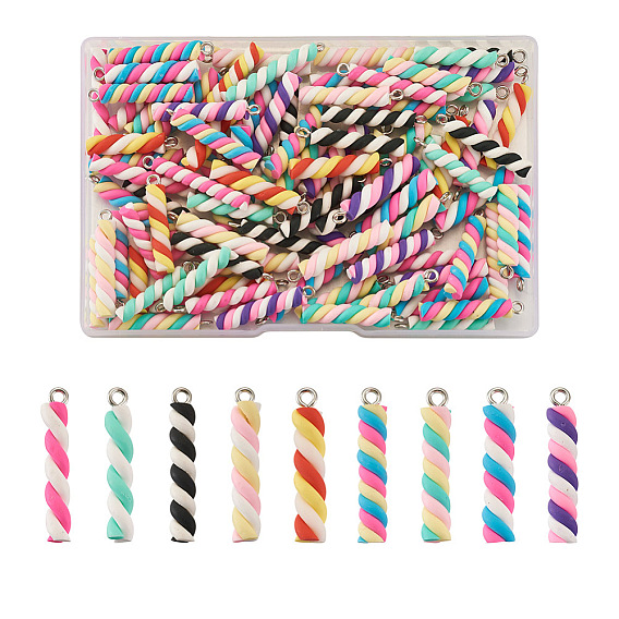 90шт 9 цветные подвески ручной работы из полимерной глины, с платиновым нахождения тон железа, проскурняк