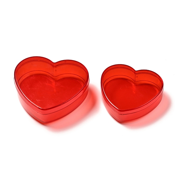 Plastic Bead Containers, Candy Treat Gift Box, for Wedding Party Packing Box, Heart