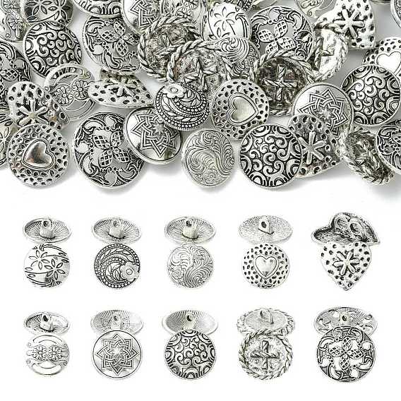 50шт 10 стили пуговицы из сплава, разнообразные