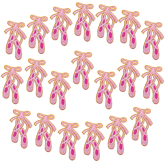 Bowknot & Dancing Shoes Computerized Embroidery Cloth Iron on Sew on Patches, Appliques