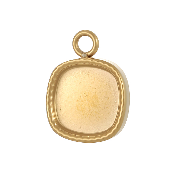 304 Настройки кабошон из нержавеющей стали кулон, квадратный, чашки безель с краями, ионное покрытие (ip)